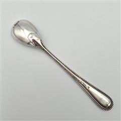 Antique Pre 1897 John Sherwood & Sons Silver Plated Salt/Sugar Spoon BEAVER MARK